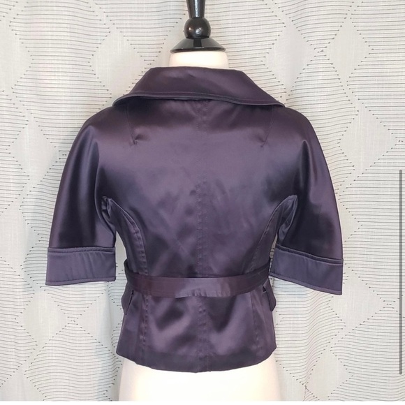 PEPPE PELUSO ~ Fabulous Cropped Plum Jacket with Oversized Buttons ~ Size Small - Picture 3 of 6